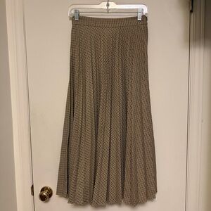 Zara Brown Checkered A-Line Skirt size S